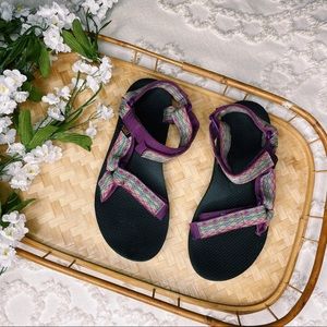 Teva Black and Purple Aztec Strappy Outdoor Sandal sz 8